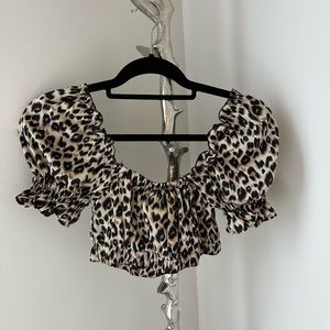 PRINCESSPOLLY LEOPARD PRINT CROP TOP